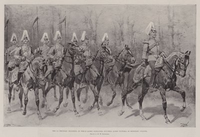 The 1st Prussian Dragoons, of which Queen Alexandra succeeds Queen Victoria as Honorary Colonel by Hermanus Willem Koekkoek